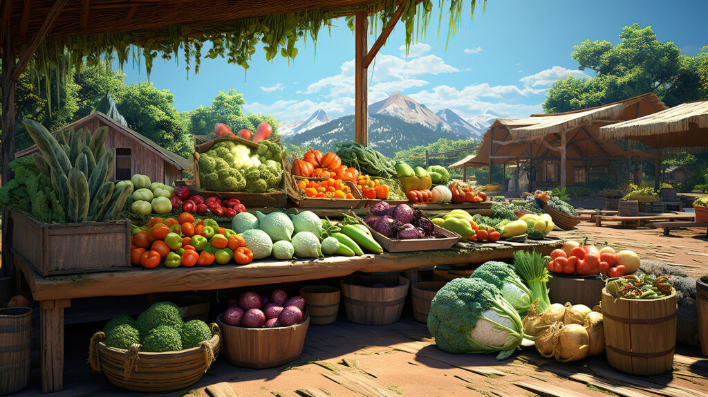 Healthy Market concept with vegetables